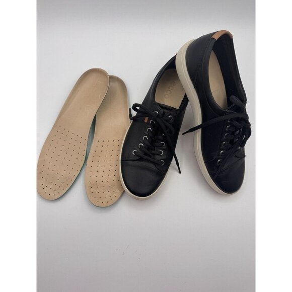Ecco Sneakers Soft 7 Low Womens Size 9-9.5 Black Casual Walking Lace Up Shoes - Picture 15 of 16